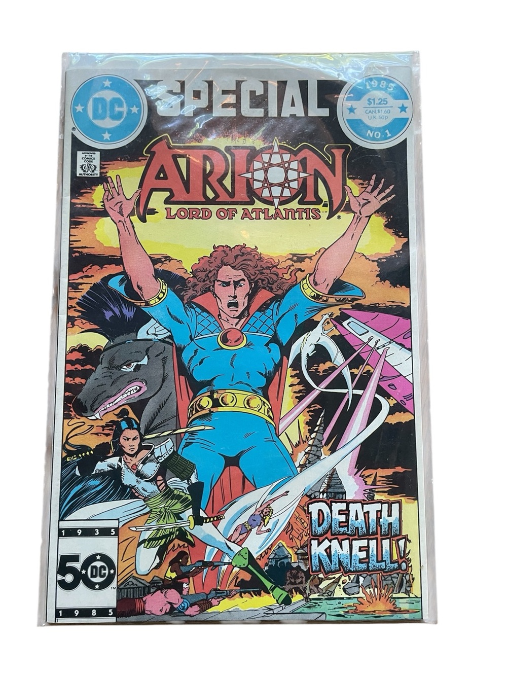 DC Arion Lord of Atlantis Comic - 1985 no.1 in sealed bag